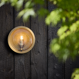 Bulkhead Outdoor & Bathroom Round Wall Light - Ripple Glass