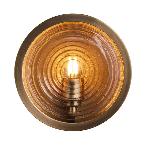Bulkhead Outdoor & Bathroom Round Wall Light - Ripple Glass