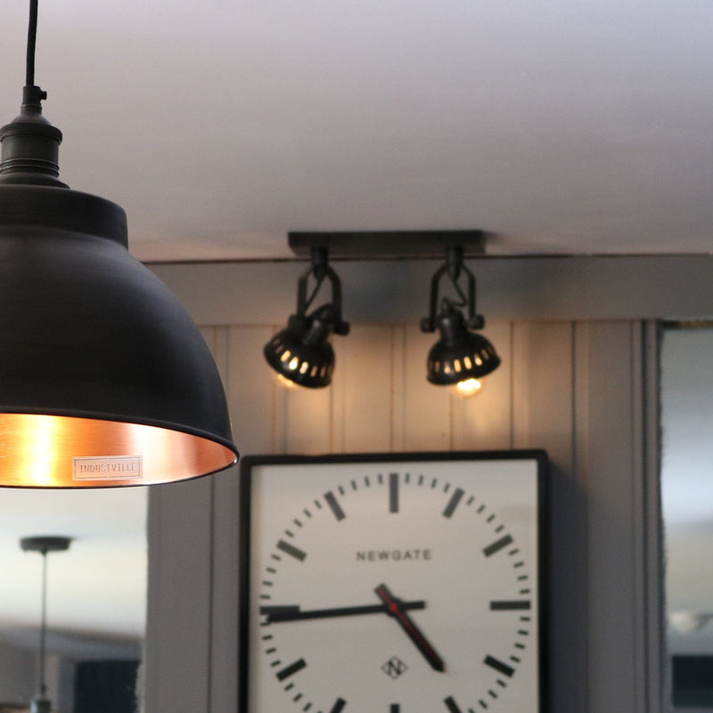 Swivel Spotlight Wall Light - Double - Pewter