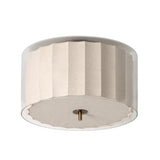 Bude Circular Flush Mount - Linen & Clear Glass