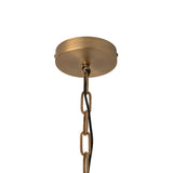 Bude Circular Pendant Light - Linen & Clear Glass