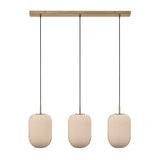 Bloxham Rectangular 3 Wire Cluster Pendant  Light - Natural - Brass