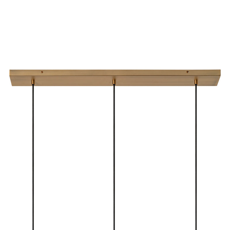 Bloxham Rectangular 3 Wire Cluster Pendant  Light - Natural - Brass
