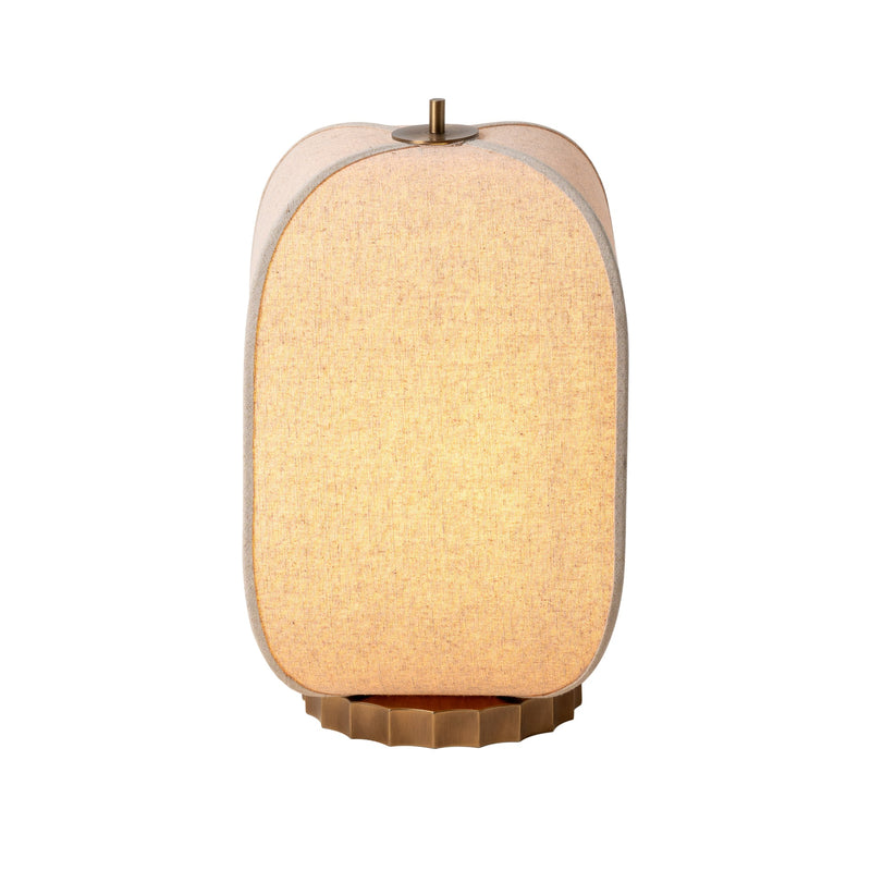 Bloxham Rectangular Table Lamp - Natural - Brass