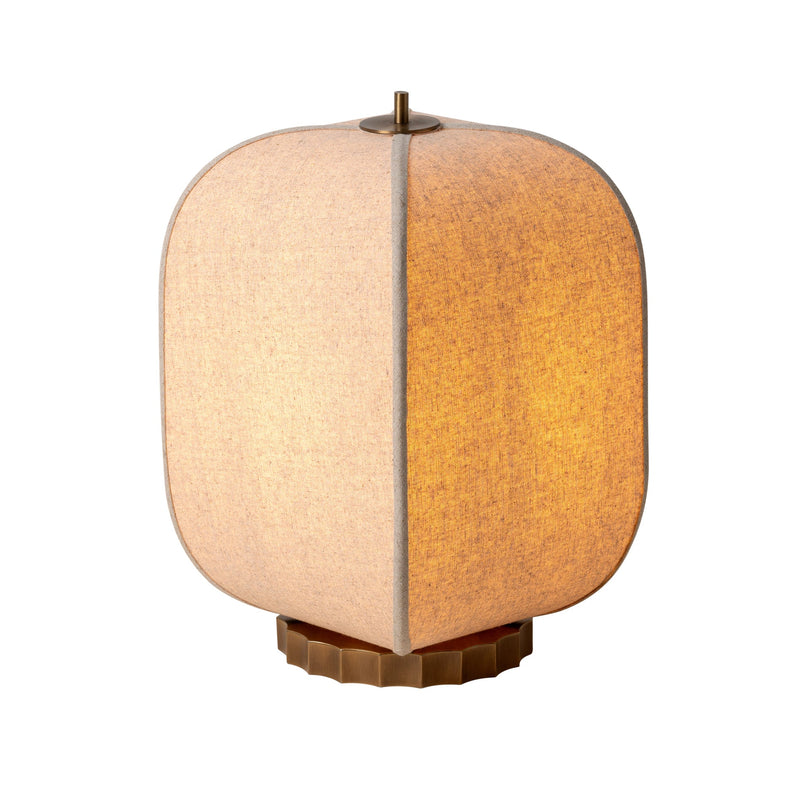 Bloxham Rectangular Table Lamp - Natural - Brass