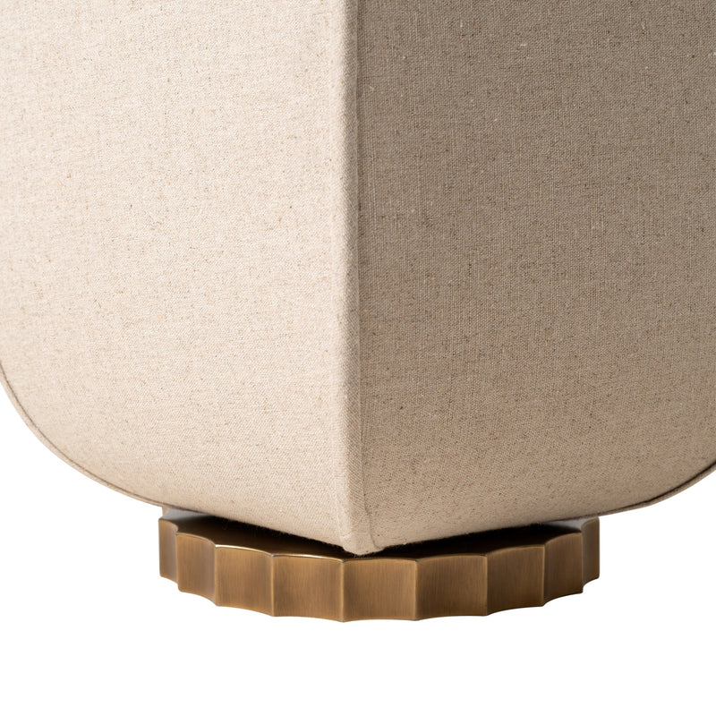 Bloxham Rectangular Table Lamp - Natural - Brass