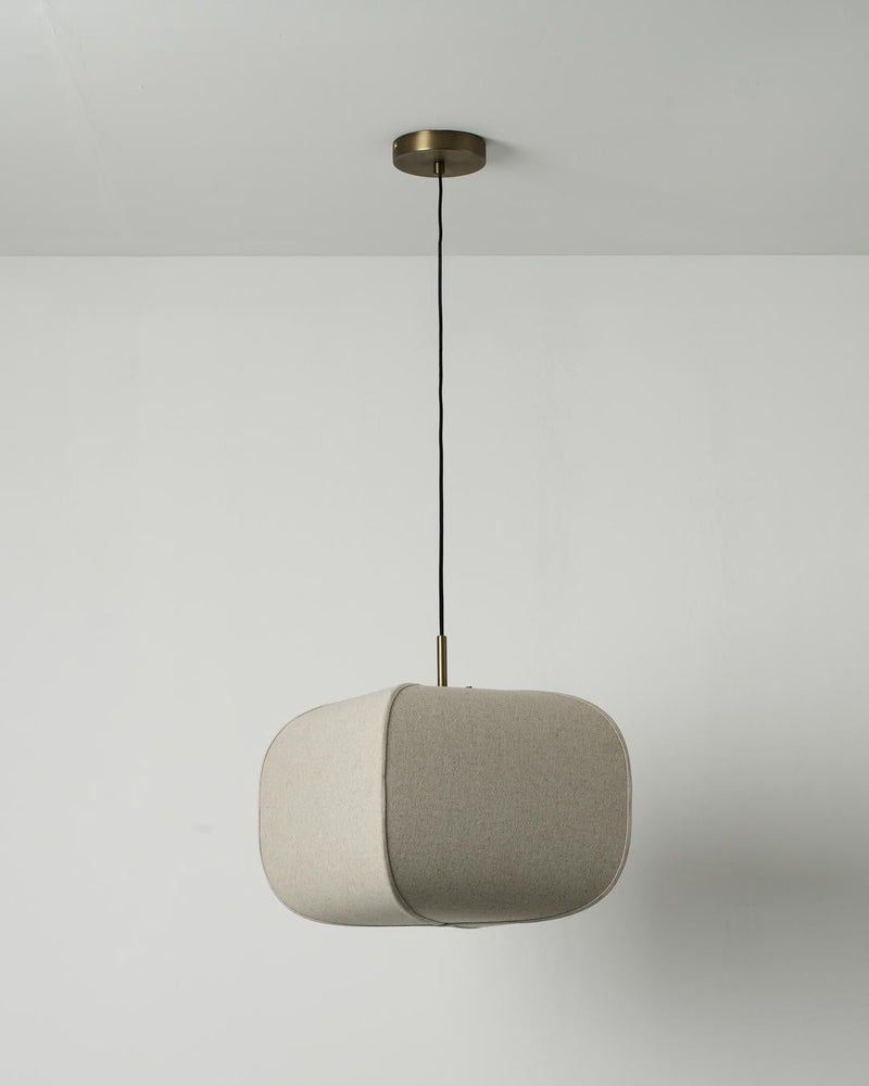 Bloxham Square Pendant Light - Natural - Brass