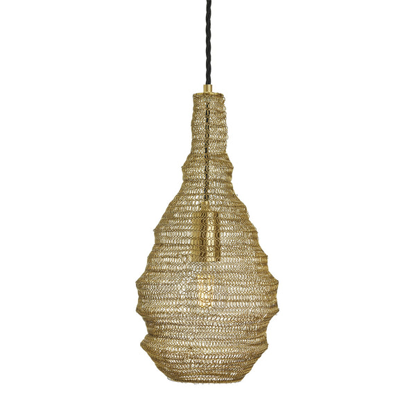 Beehive Wire Cage Metal Mesh Pendant Light - Drop - Small