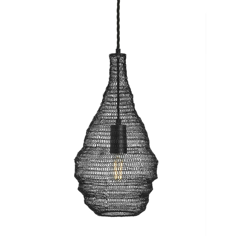 Beehive Wire Cage Metal Mesh Pendant Light - Drop - Small