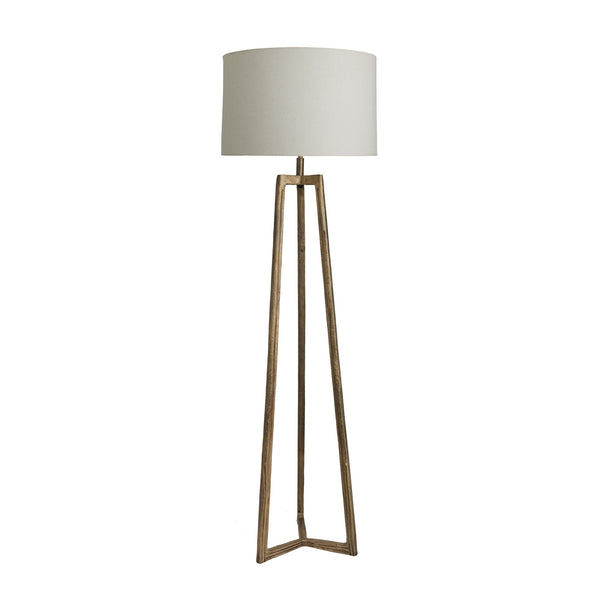 Ornate Tripod Floor Lamp - Brass