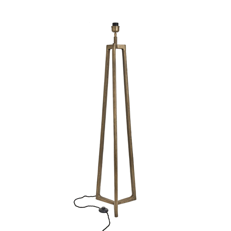 Ornate Tripod Floor Lamp - Brass