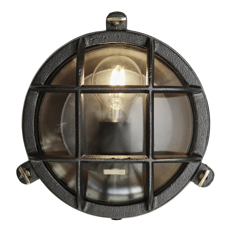 Bulkhead Outdoor & Bathroom Round Wall Light - 8 Inch