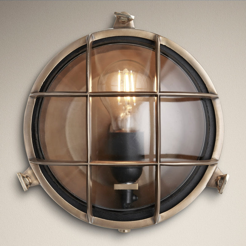 Bulkhead Outdoor & Bathroom Round Wall Light - 8 Inch
