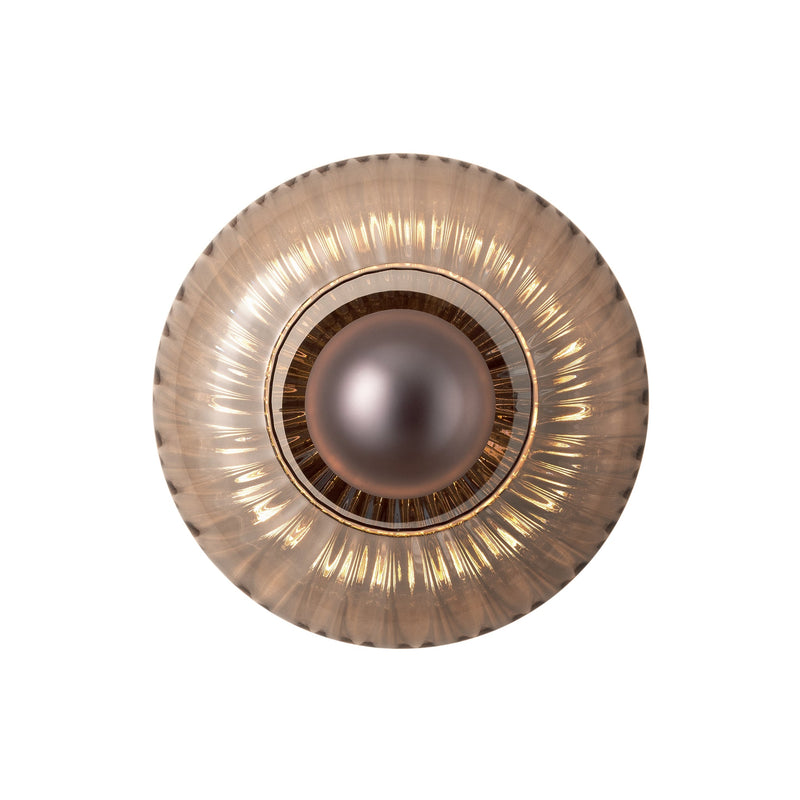 Chelsea Glass Round Diffuser Wall Light  - Mocha