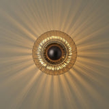 Chelsea Glass Round Diffuser Wall Light  - Mocha