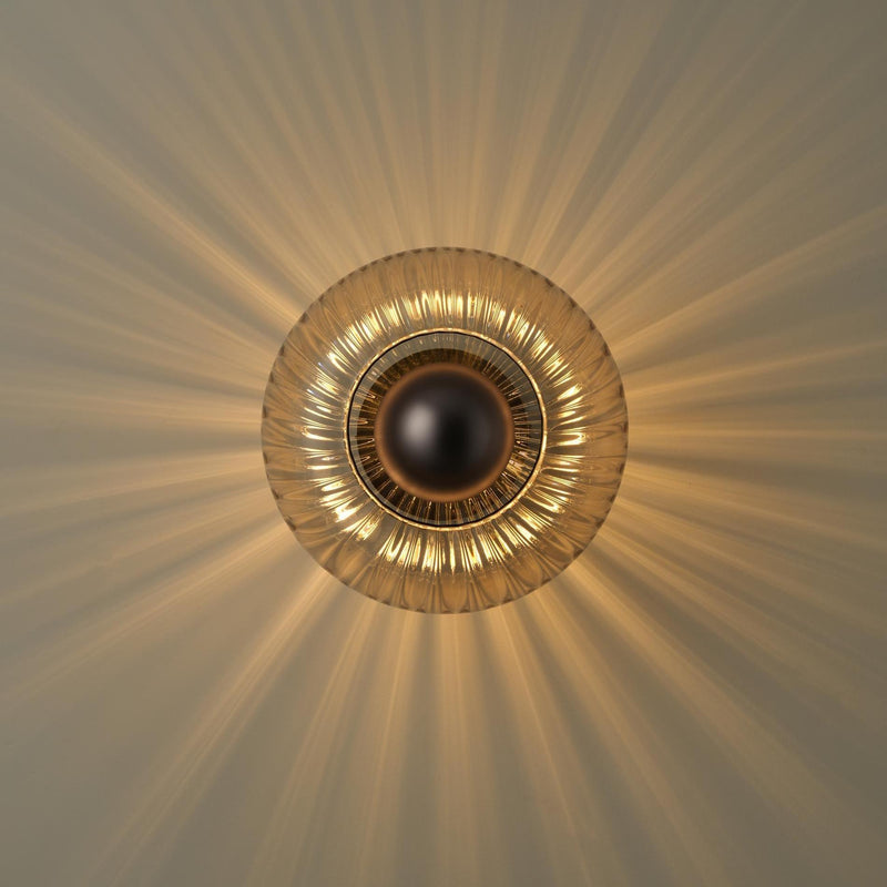 Chelsea Glass Round Diffuser Wall Light  - Mocha