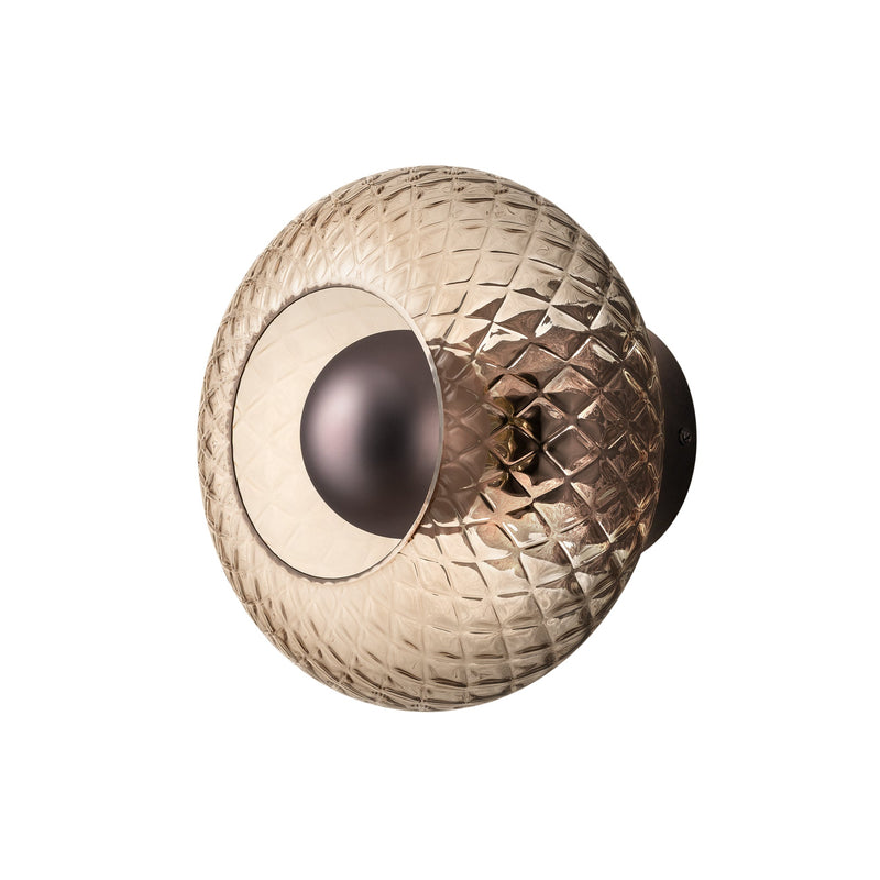 Chelsea Glass Round Diffuser Wall Light  - Mocha