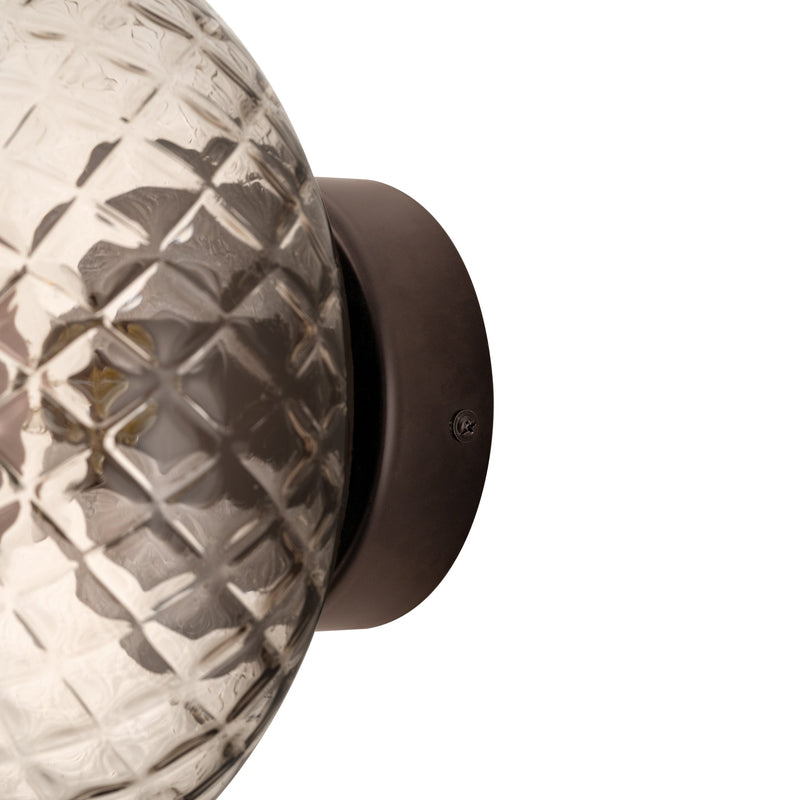 Chelsea Glass Round Diffuser Wall Light  - Mocha