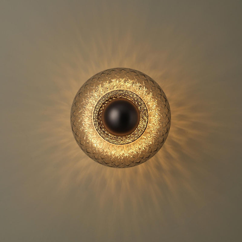 Chelsea Glass Round Diffuser Wall Light  - Mocha