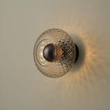 Chelsea Glass Round Diffuser Wall Light  - Mocha