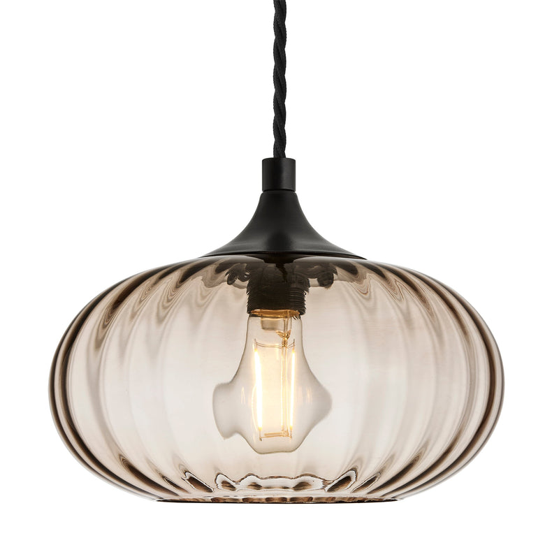 Chelsea Textured Glass Round Pendant Light - 10 Inch