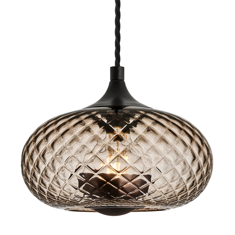 Chelsea Textured Glass Round Pendant Light - 10 Inch