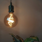 LED Twisted Filament Dimmable Bulb - 5W E27 Globe G125 - Amber