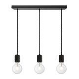 Knurled Edison Cluster Lights - Wire - Black