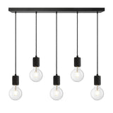 Knurled Edison Cluster Lights - Wire - Black