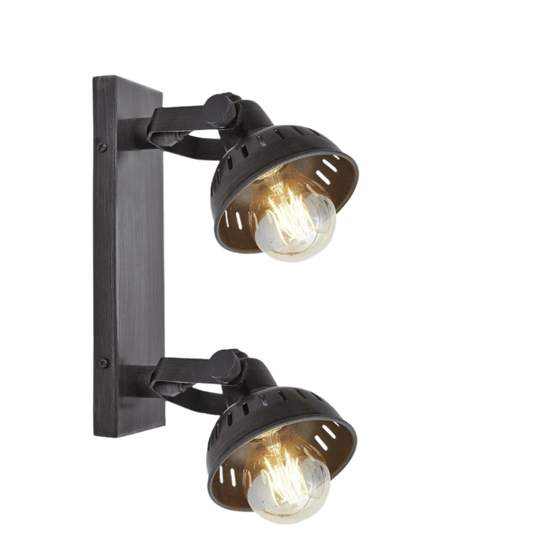 Swivel Spotlight Wall Light - Double - Pewter