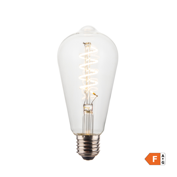 LED Pear Edison Bulb E27 - ST64 - Spiral