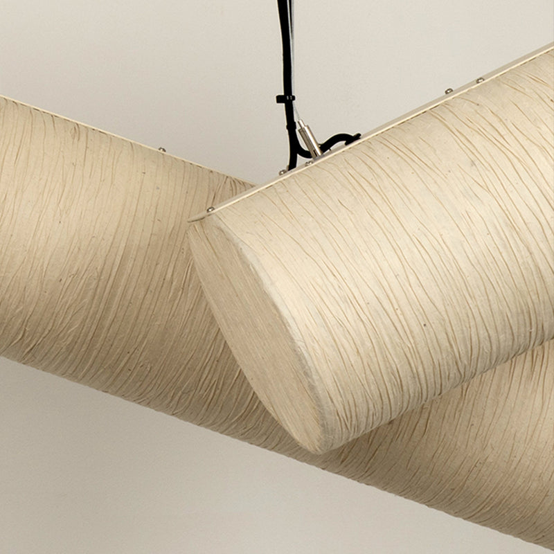 Epping Tube Paper Pendant Light - Ivory