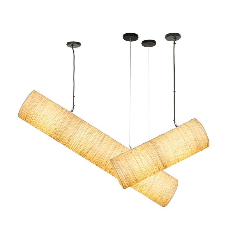 Epping Tube Paper Pendant Light - Ivory