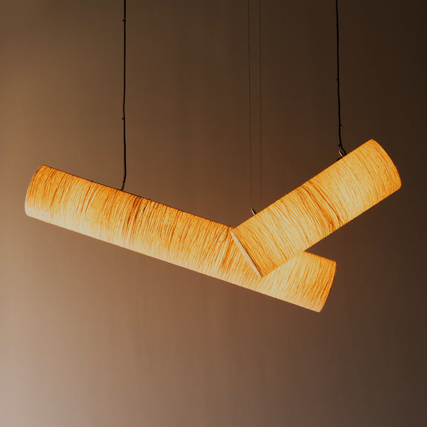Epping Tube Paper Pendant Light - Ivory