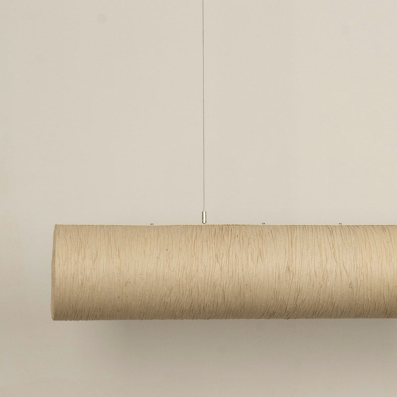 Epping Tube Paper Pendant Light - Ivory