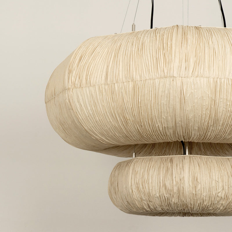 Epping Ring Paper Pendant Light - Ivory