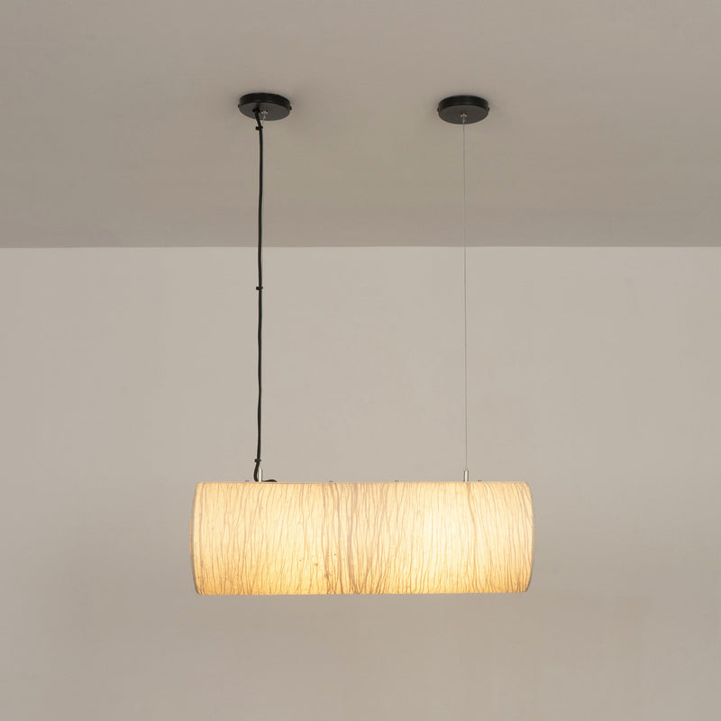 Epping Tube Paper Pendant Light - Ivory