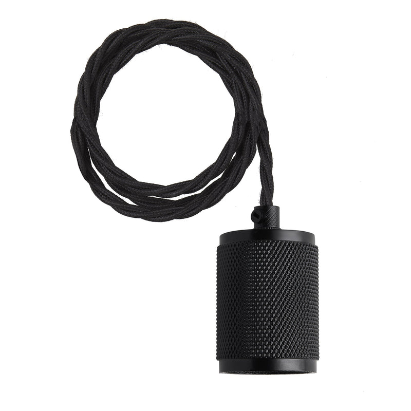 Knurled Edison Cluster Lights - Wire - Black