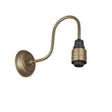 Swan Neck Opal Glass Dome Wall Light - 8 Inch