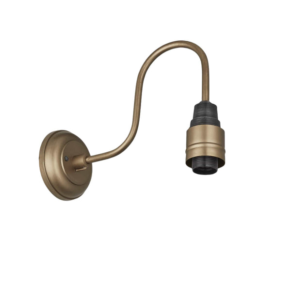 Swan Neck Opal Glass Dome Wall Light - 8 Inch