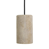Travertine Stone Cylinder Pendant Light - 4 inch - Natural