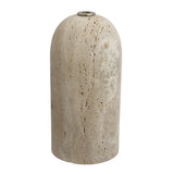 Travertine Cone Floor Lamp - Natural & Brass