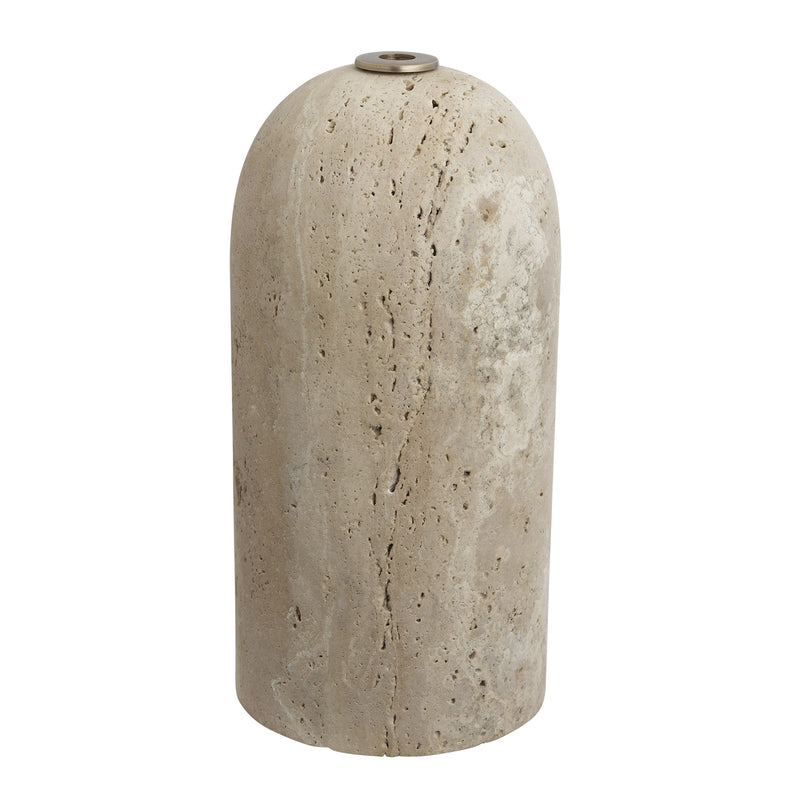 Travertine Cone Floor Lamp - Natural & Brass