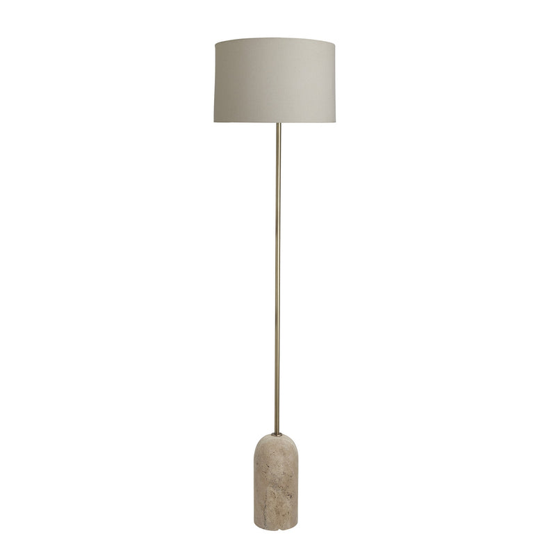 Travertine Cone Floor Lamp - Natural & Brass