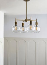 Henley 4 Arm Pendant Light - Glass Globe 7 Inch