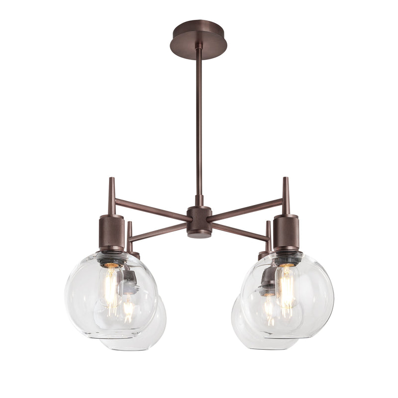 Henley 4 Arm Pendant Light - Glass Globe 7 Inch