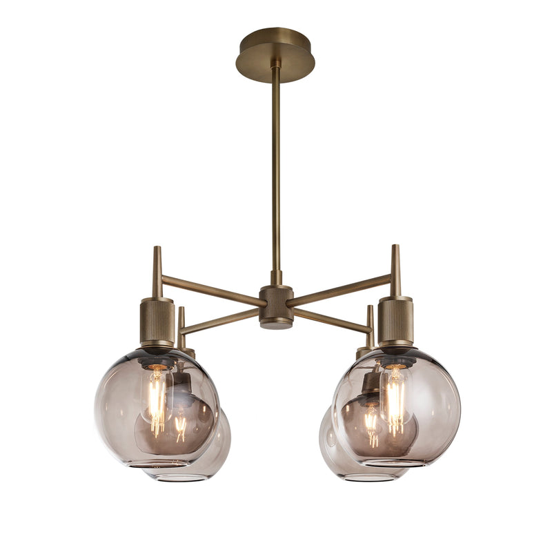 Henley 4 Arm Pendant Light - Glass Globe 7 Inch