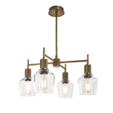 Henley 4 Arm Pendant Light -  Glass Schoolhouse 5.5 Inch