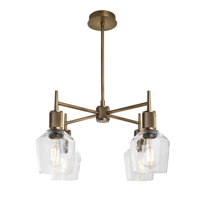 Henley 4 Arm Pendant Light -  Glass Schoolhouse 5.5 Inch