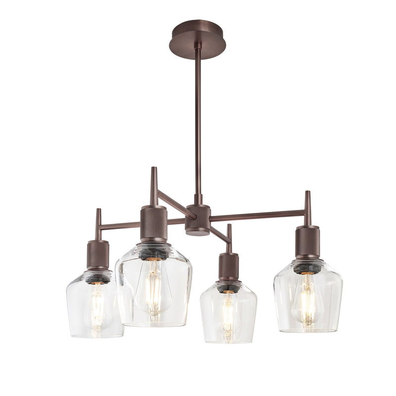 Henley 4 Arm Pendant Light -  Glass Schoolhouse 5.5 Inch